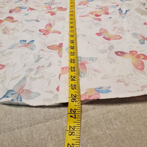 VTG 90's Alfred Dunner Petite Watercolor Butterfly Button Up Top Size 14P - Picture 4 of 10